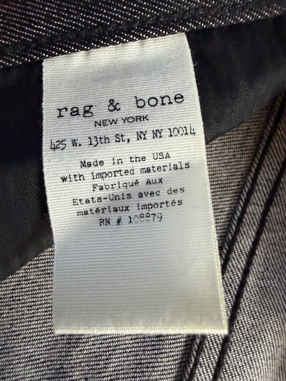 Rag & Bone Fit 2 Japanese Kaihara denim Men's Sz. W31-L32 Black-New Without Tags - Picture 14 of 14